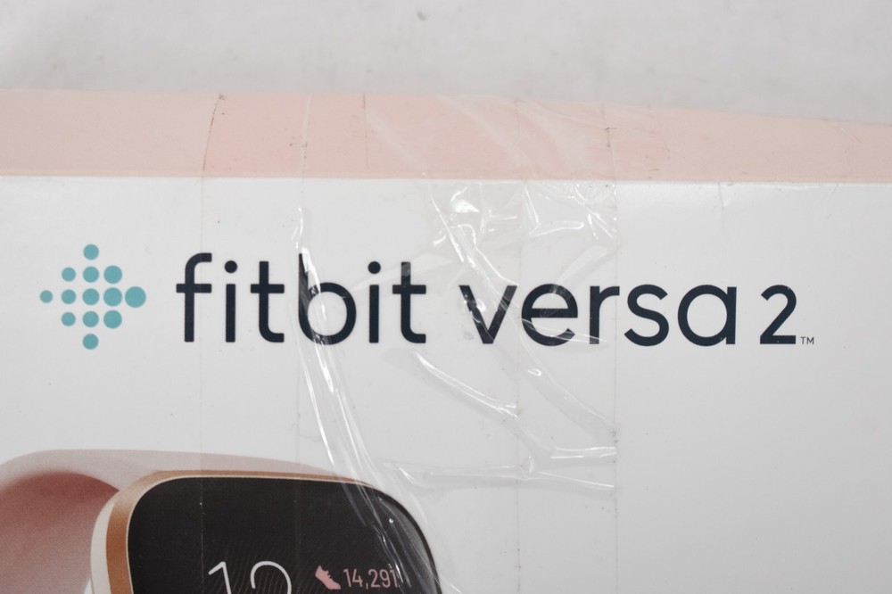 Fitbit Versa 2 Copper Rose Smartwatch With Small & Large Navy Classic Bands