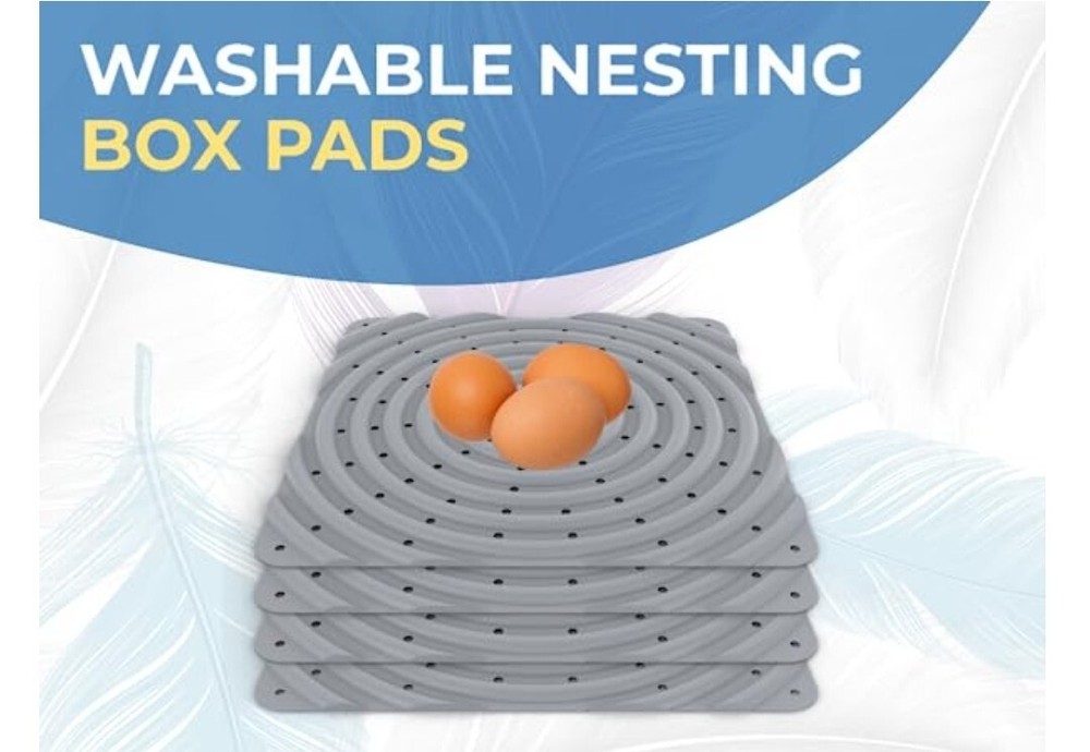 4 Washable Chicken Nesting Pads for Laying Eggs - Nesting Pads for Chicken Coop