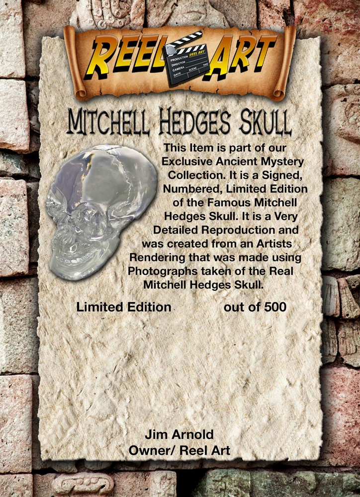 Mitchell Hedges Ancient Crystal Skull Replica, Solid Acrylic, Color Book, Signed