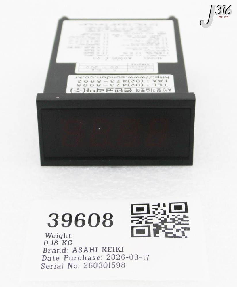39608 ASAHI KEIKI DC VOLTMETER A3300-F-23