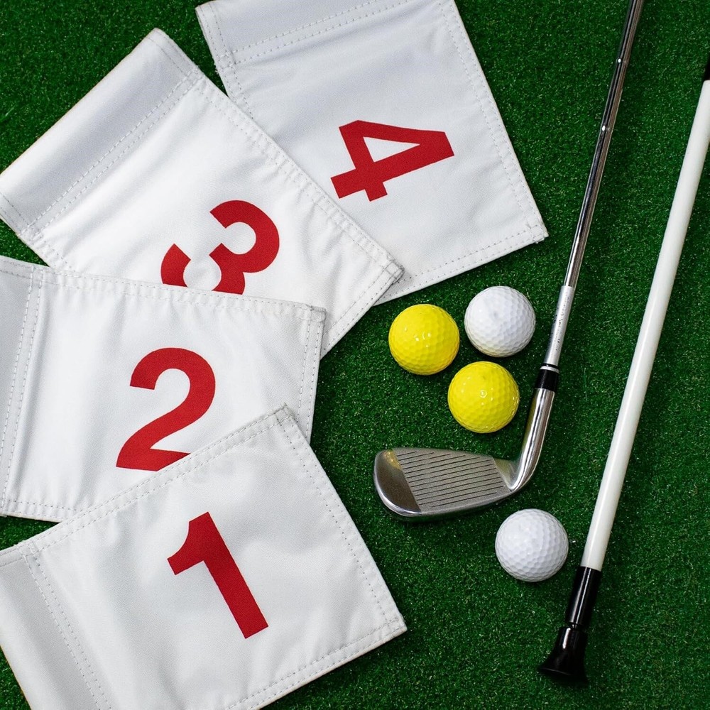 Numbered Golf Flag 8x6in Double Sided Tube Inserted Practice Putting Green Flags