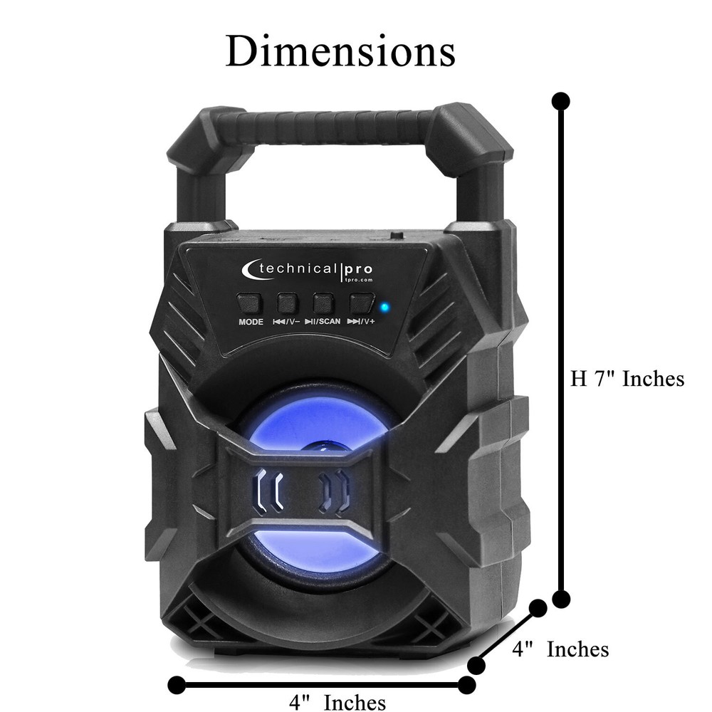 Portable Rechargeable Compact Bluetooth Speaker with LED's USB/FM/TF