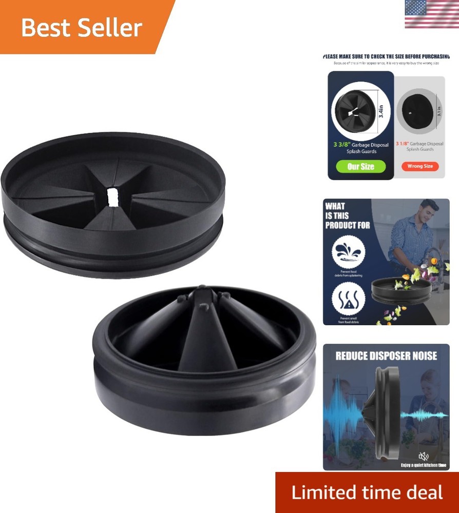 2 Pack 3 3/8" Garbage Disposal Splash Guard - Quiet Collar Baffle Replacement