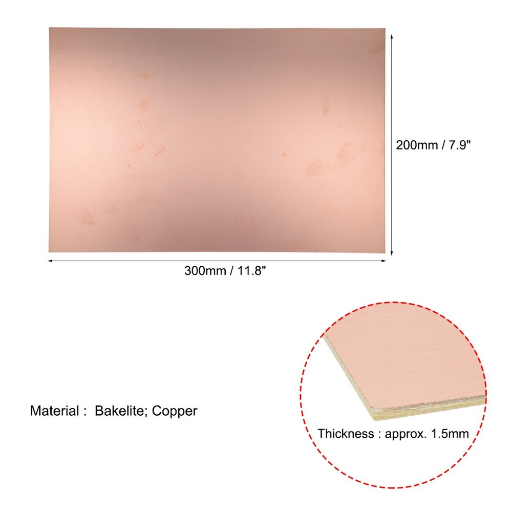 5pcs. 300x200mm Single Side Coated Copper Laminated PCB Circuit Bakelite Board