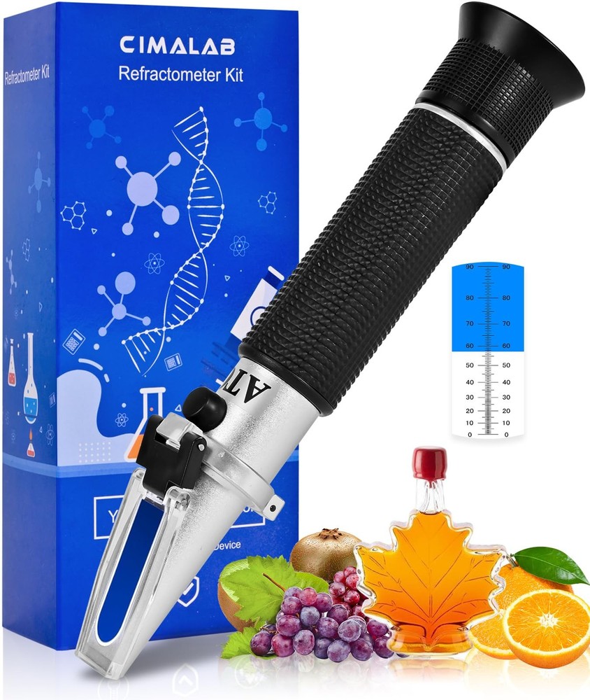 Brix Refractometer 0-90%, Meter with ATC, Accurate...