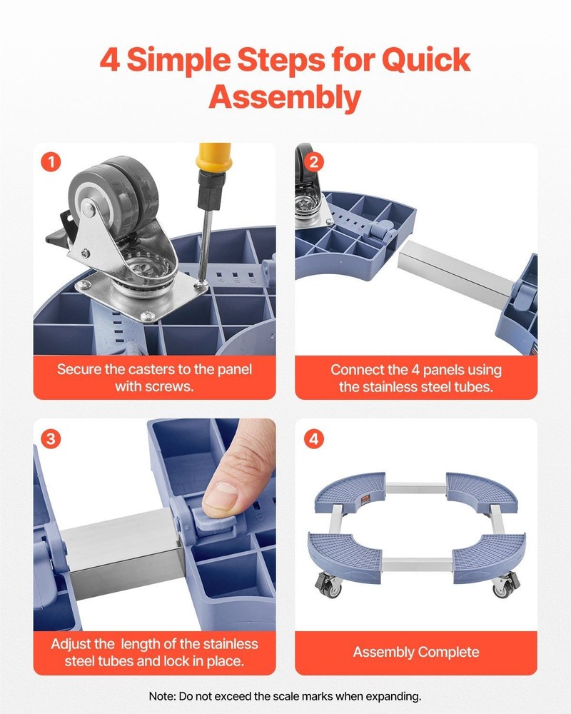Adjustable Support Dolly 15-22.8in 400lb Capacity Moving Tool
