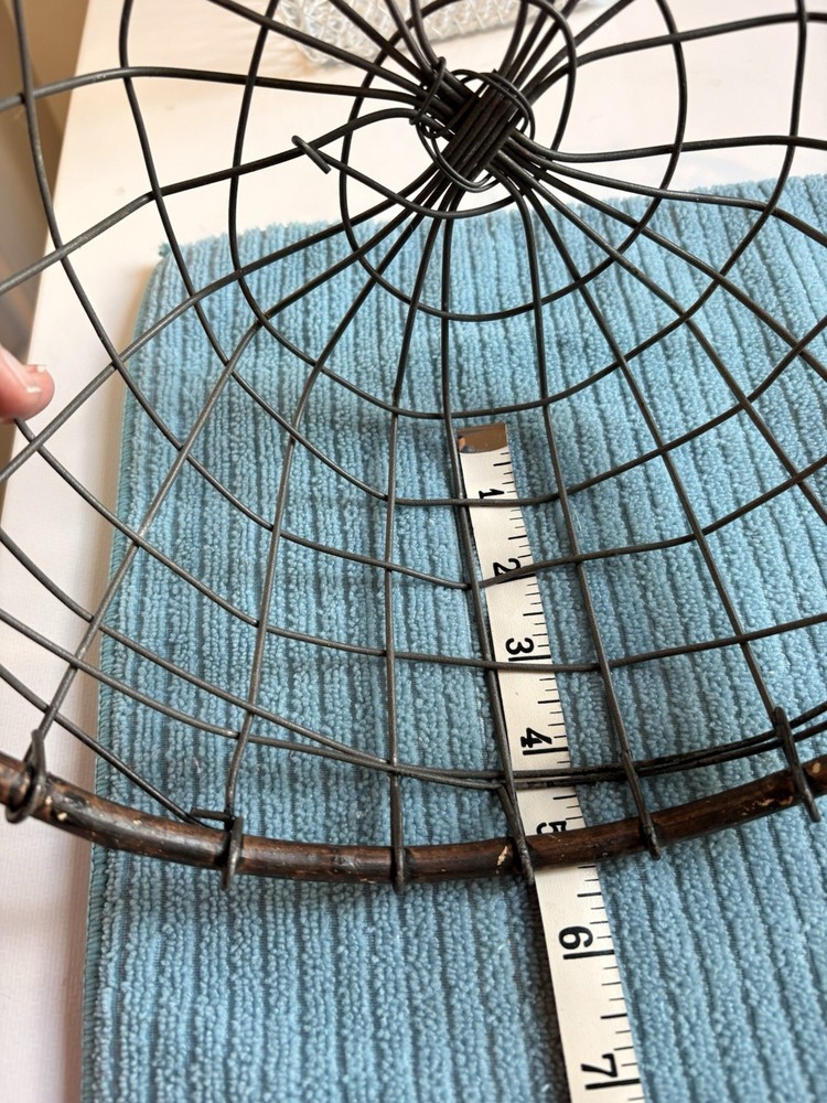 Round Wire Storage Basket Rustic Metal