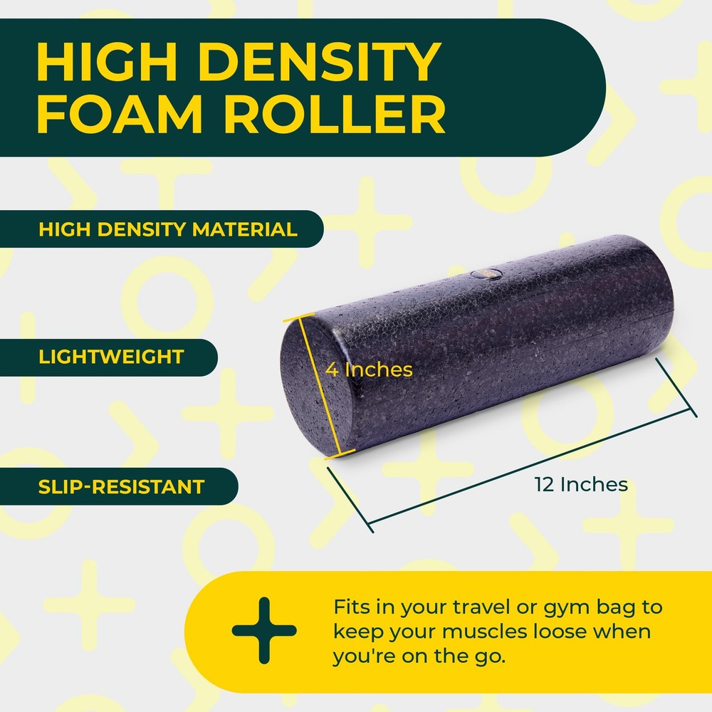 Yoga Foam Roller for Physical Therapy & Exercise – Black Back Roller for Back...