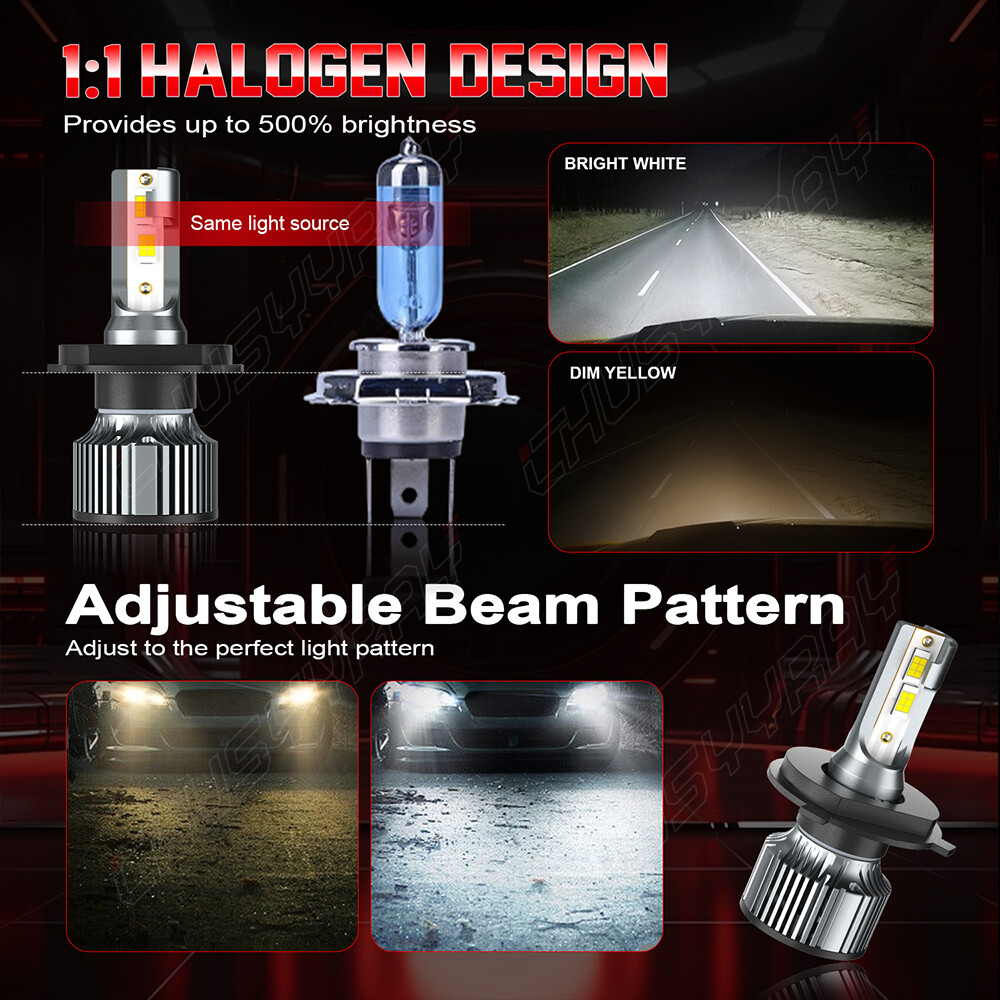 H4 9003 Bulb Hi/Low Beam Headlight Specially Designed for Motorcycle 2Pcs