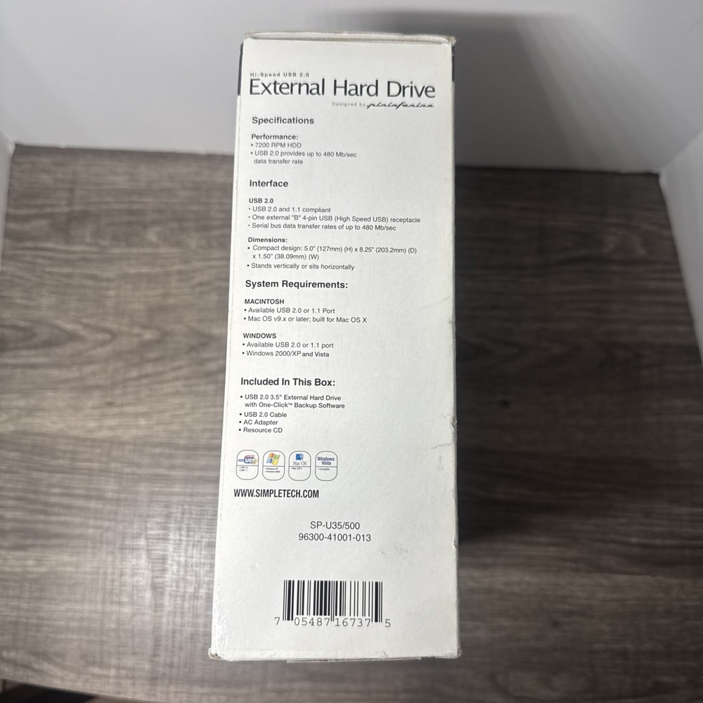 SimpleTech - 500GB External Hard Drive (new opened box)
