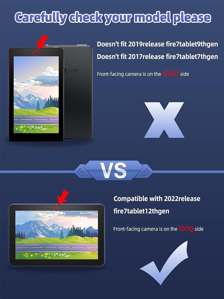 Case for Fire 7 Tablet 2022 Release, Dual Layer Shockproof with Kickstand