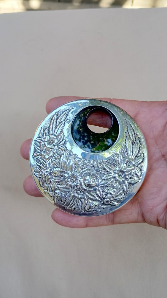 Kirk Stieff Sterling Silver Round Repousse Atomizer Perfume Bottle - Refillable