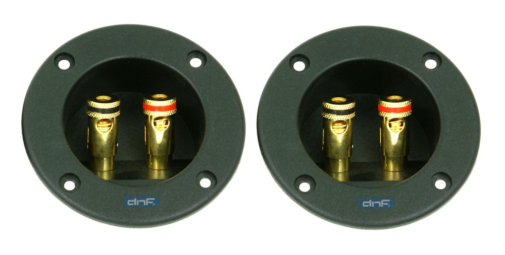 (2 PACK) SPEAKER BOX TERMINAL ROUND SPRING CUP CONNECTOR SUBWOOFER ENCLOSURE
