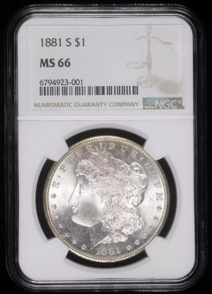 1881 S Morgan Silver Dollar NGC MS-66
