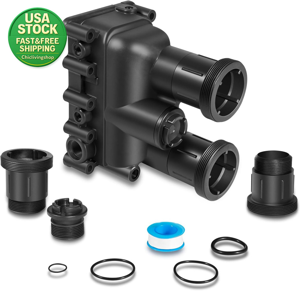 Pool Heater Manifold Assembly Kit for Mastertemp Sta-Rite Max-E-Therm Black