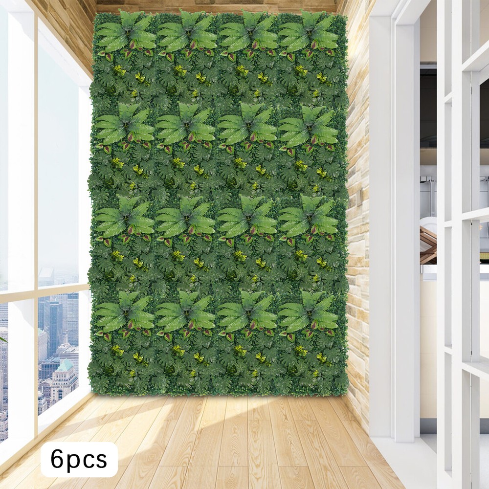 6PCS Artificial Greenery Wall Artificial Greenery Backdrop Wall Decor 40*60cm
