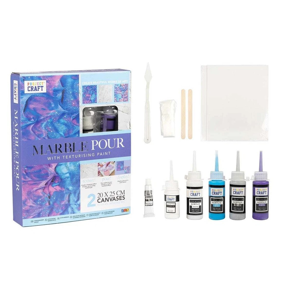 Project Craft Marble Pour Kit with Texturising Paint