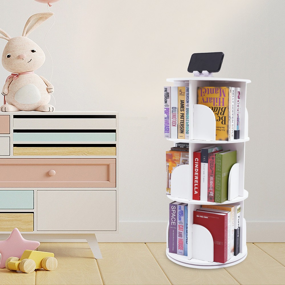 12-Compartments Stackable Shelf Bookshelf Organizer Holder Books Storage Stand
