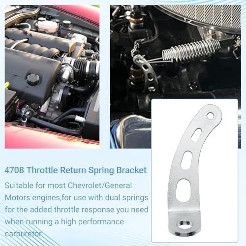 4708 Throttle Return Spring Bracket, Chrome ,Carburetor Throttle Return Spring