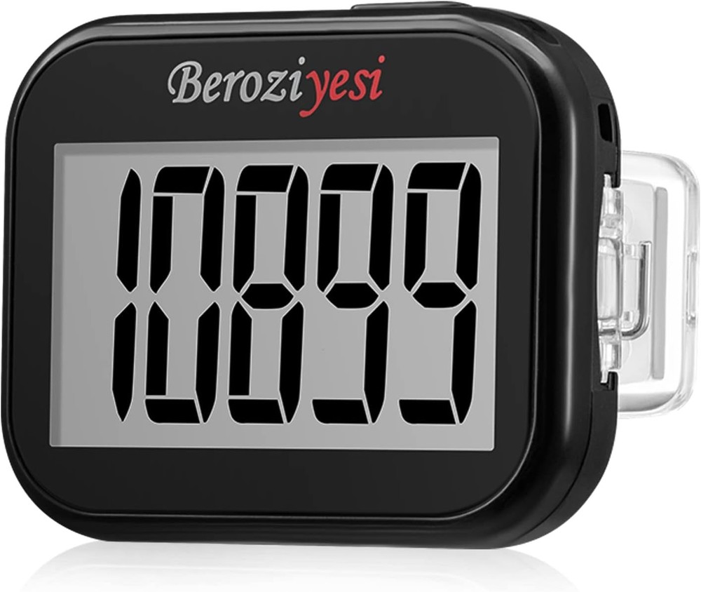 3D Pedometer for Walking, Simple Step Counter Walking with Small, black