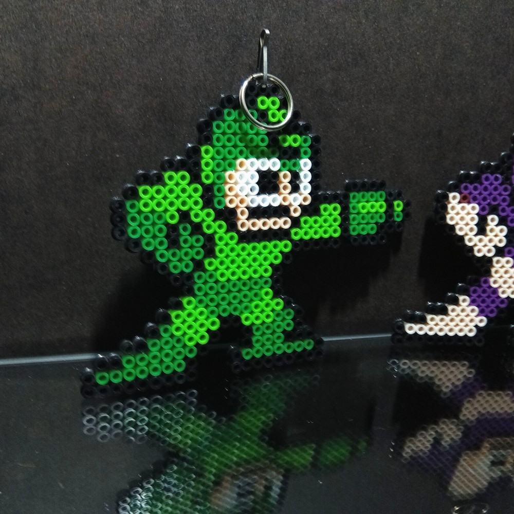 Mega Man Sprite Perler Pixel Art Bead Retro Nes Capcom Keychains