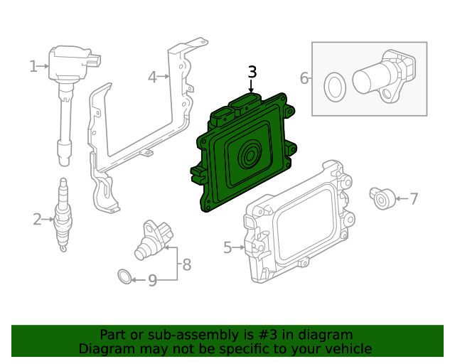 Genuine Acura Engine Control Module (ECM) 37820-6PV-A03