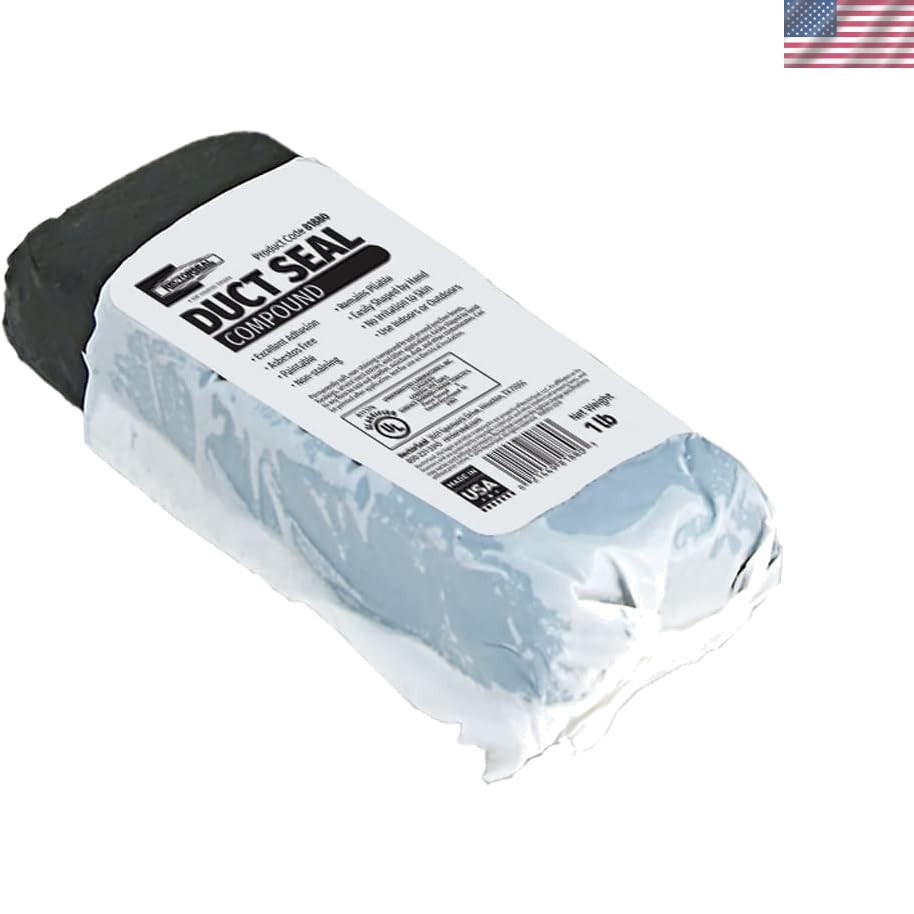 Gray Duct Seal Compound - 1 lb Asbestos-Free Putty for Water Resistant Sealing