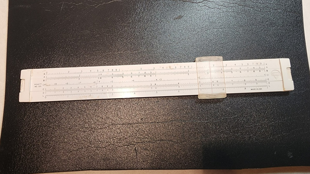 Pickett No 125 Slide Rule, Vintage Engineering Math Tool