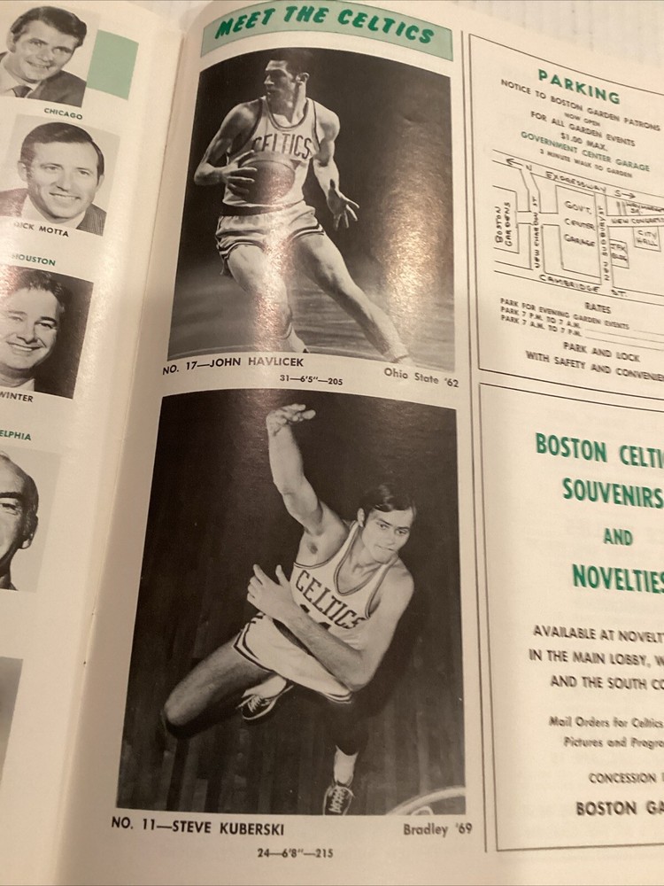 Nov 19, 1971 Celtics Program Vs S.F Warriors With Score Sheet