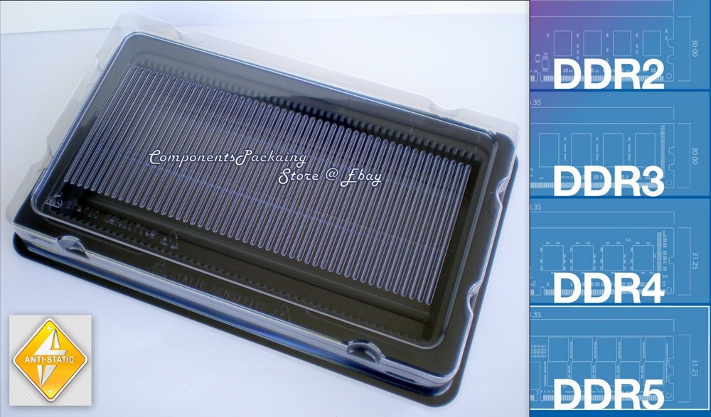 5 - DDR5 Memory Tray Case for Desktop PC Server DIMM RAM Modules - Fits 250 New