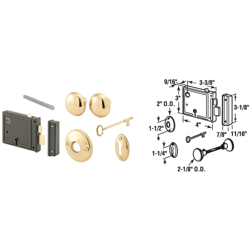 Defender Security Horizontal Placement Bit Key Trim Lock E 2478 PRIME-LINE
