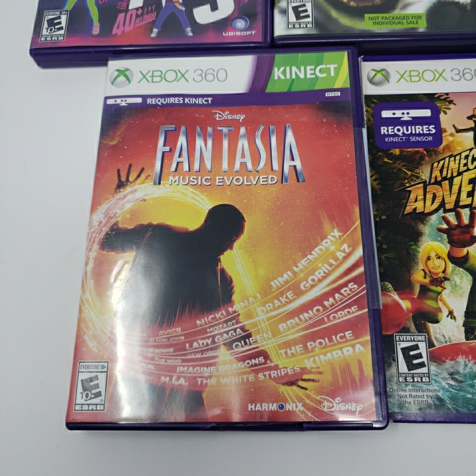 Xbox 360 Kinect Bundle - Sensor & 5 Games Cleaned and Polished Discs