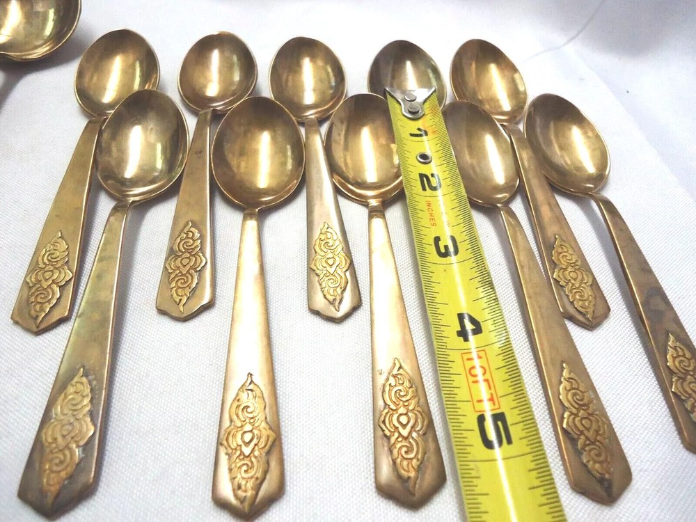 AMFARCO SIAM BRASS/BRONZE FLATWARE 50-PIECES