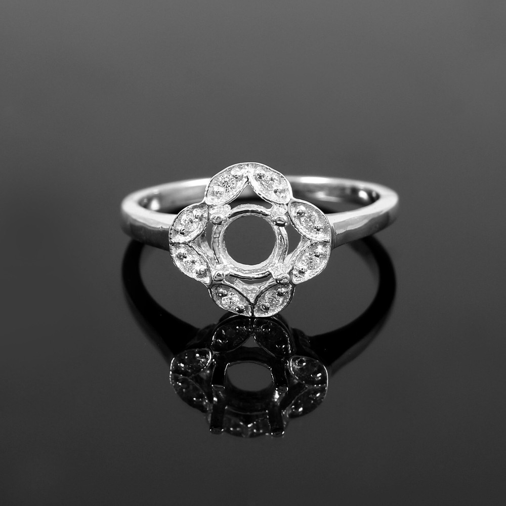 Engagement Ring Semi Mount Ring Stone Setting Size 5X5 MM Round Setting Ring