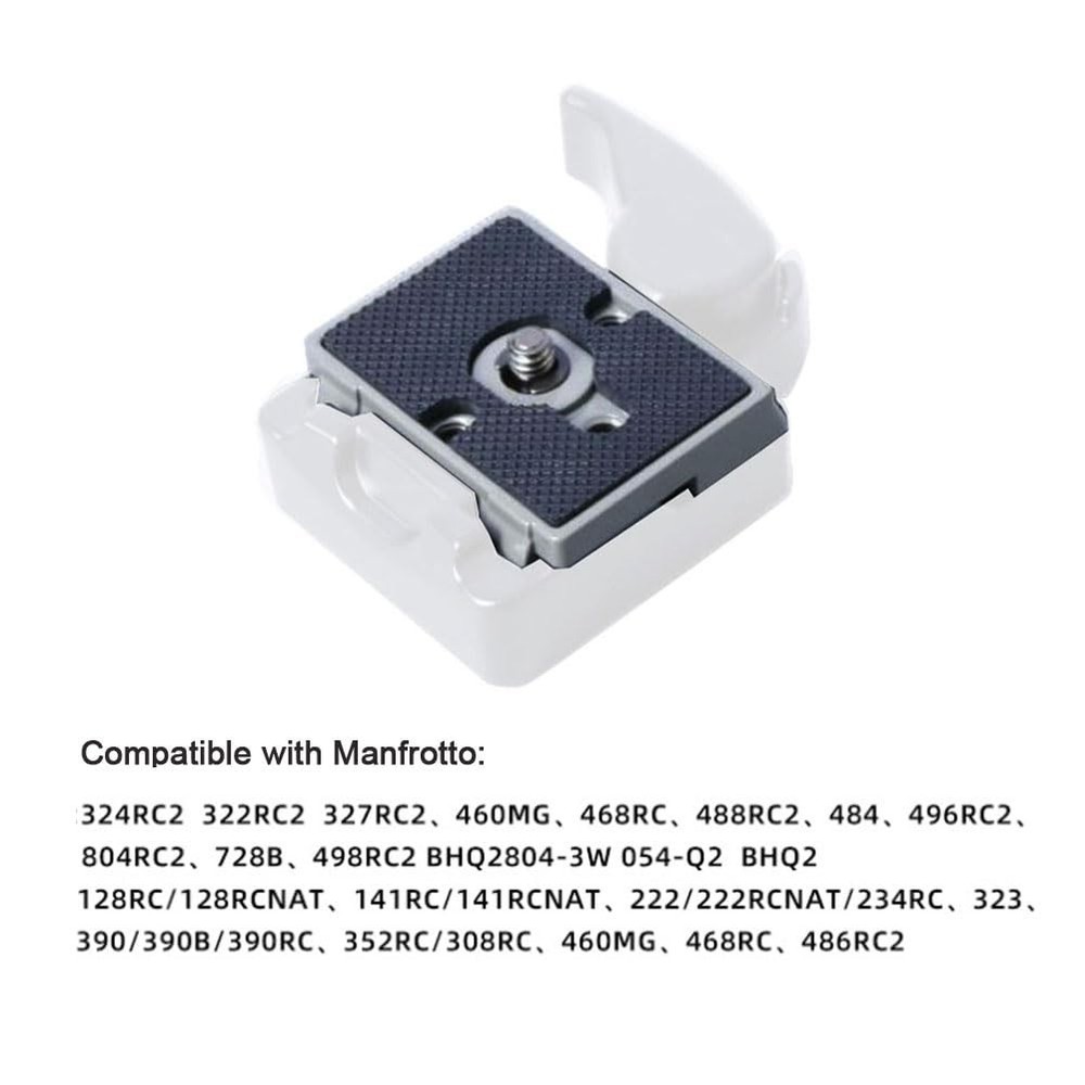 Harwerrel Quick Release Plate 1/4" Screw Compatible with Manfrotto Grey