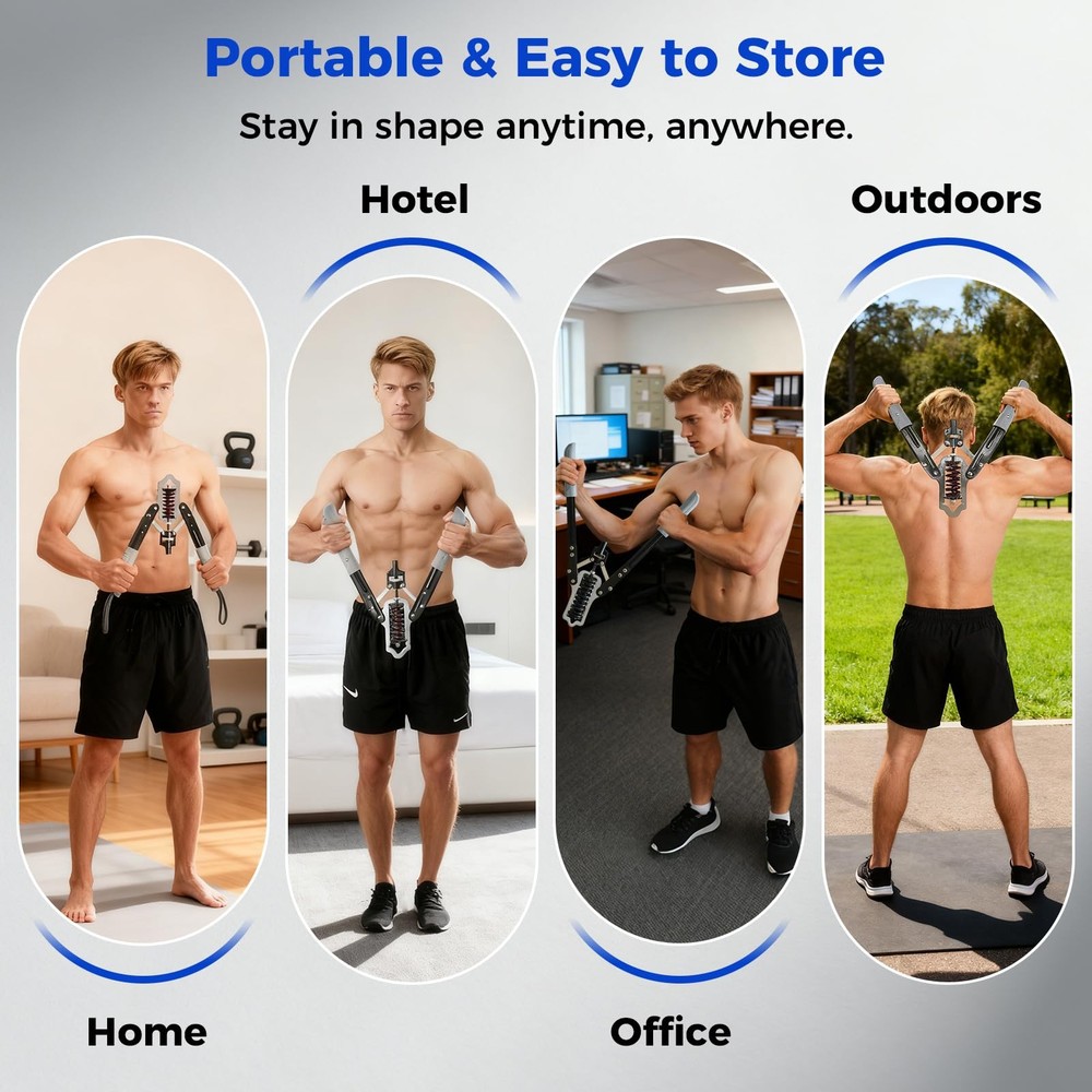 DERACY Chest Workout Equipment, Adjustable Forearm Regular Size, Black