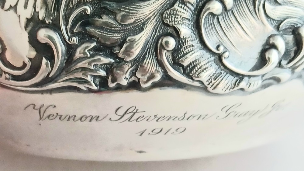 Shiebler Sterling Repoussed Wine Coaster? Dated 1890