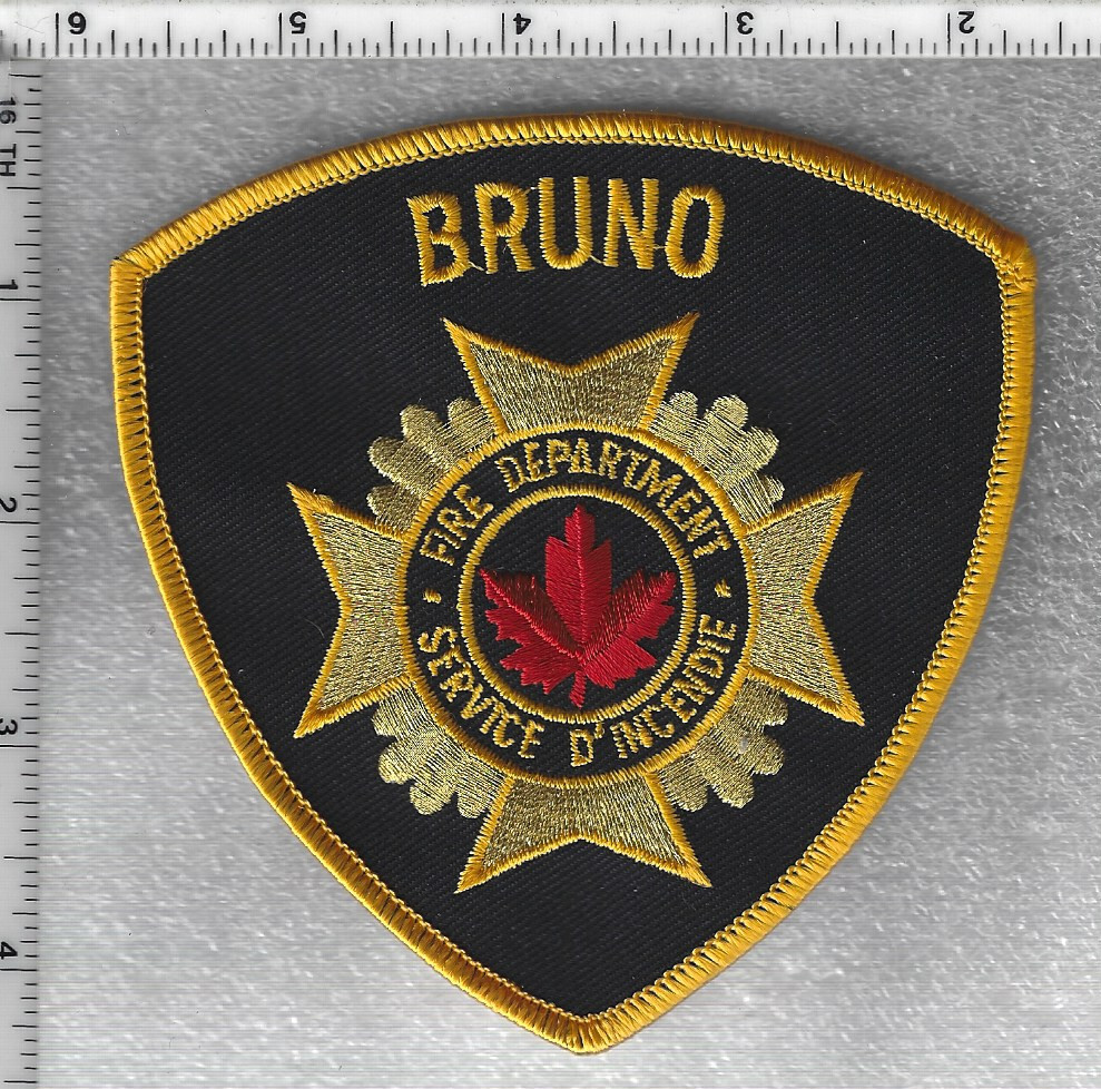 Bruno Fire Department (Saskatchewan, Canada) Yellow Shoulder Patch