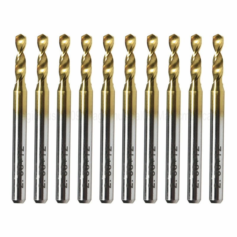 10pcs 2.5mm Titanium Nitride Coated Carbide PCB CNC Drill Bits Router