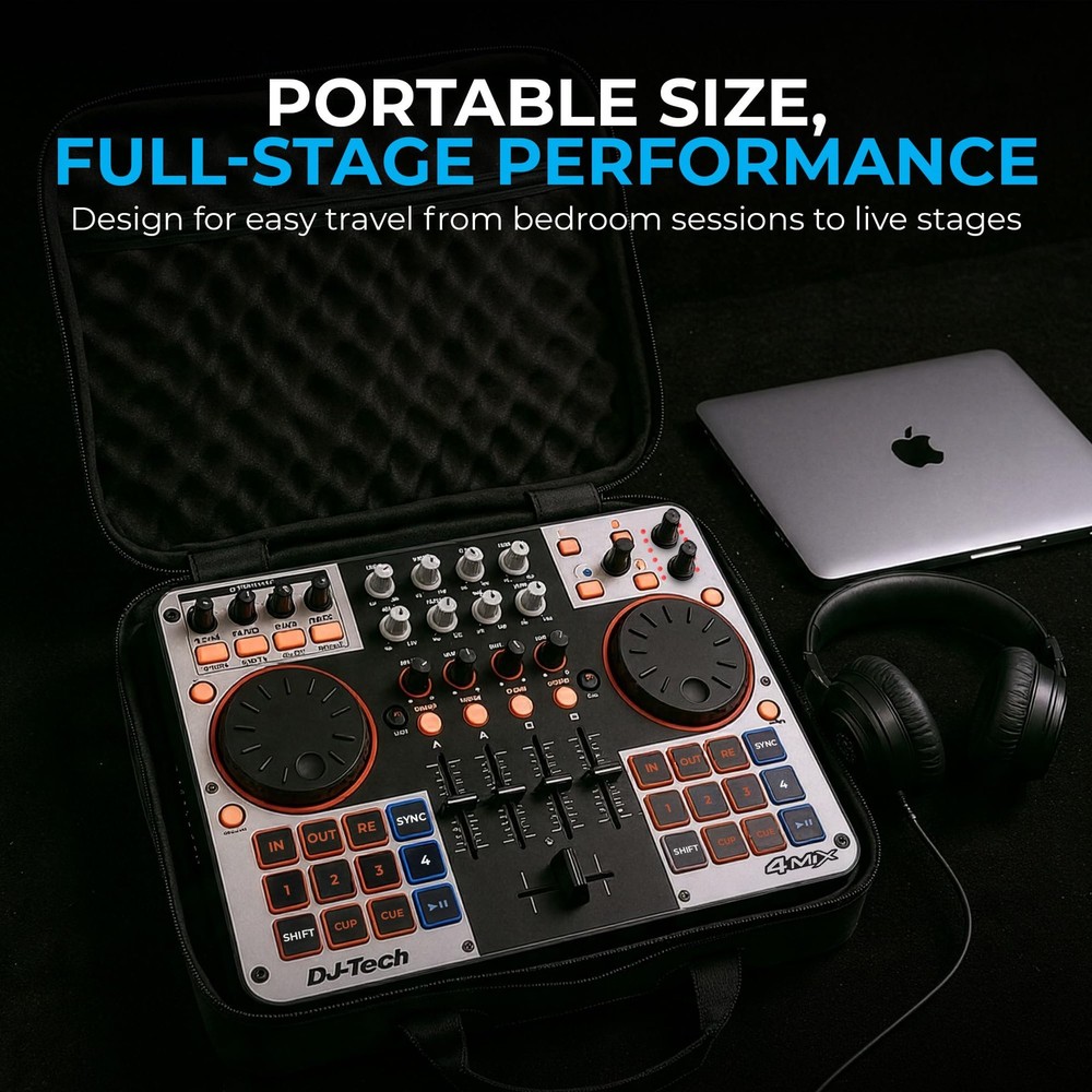 DJ Tech DJ Controller, USB MIDI 4-Deck Control with Integrated Soundcard,...