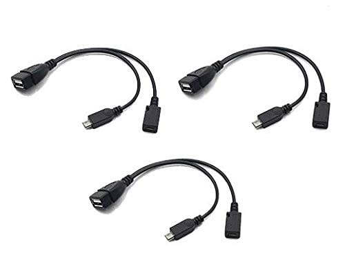 3-Pack OTG Cables Replacement for Fire-Stick 4K, Amazon black