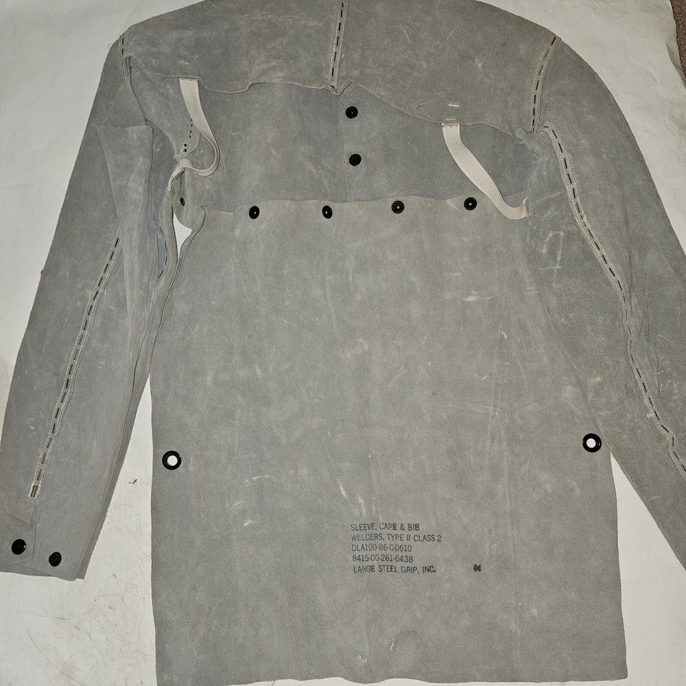 US Military, Welders Leather Sleeve Cape Bib, Type II, Class 2 size Large
