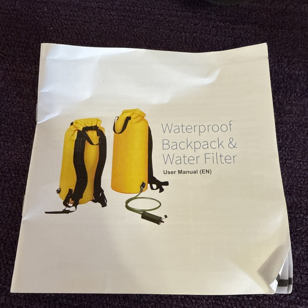 Waterproof Dry Backpack With Water Filter And Shower Attachments New