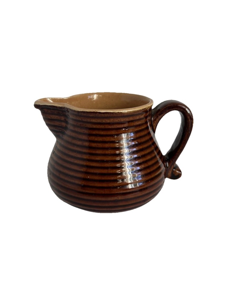 Vintage Brown Rubel Ring Ceramic Pitcher #4028P Lighter Inside Unique