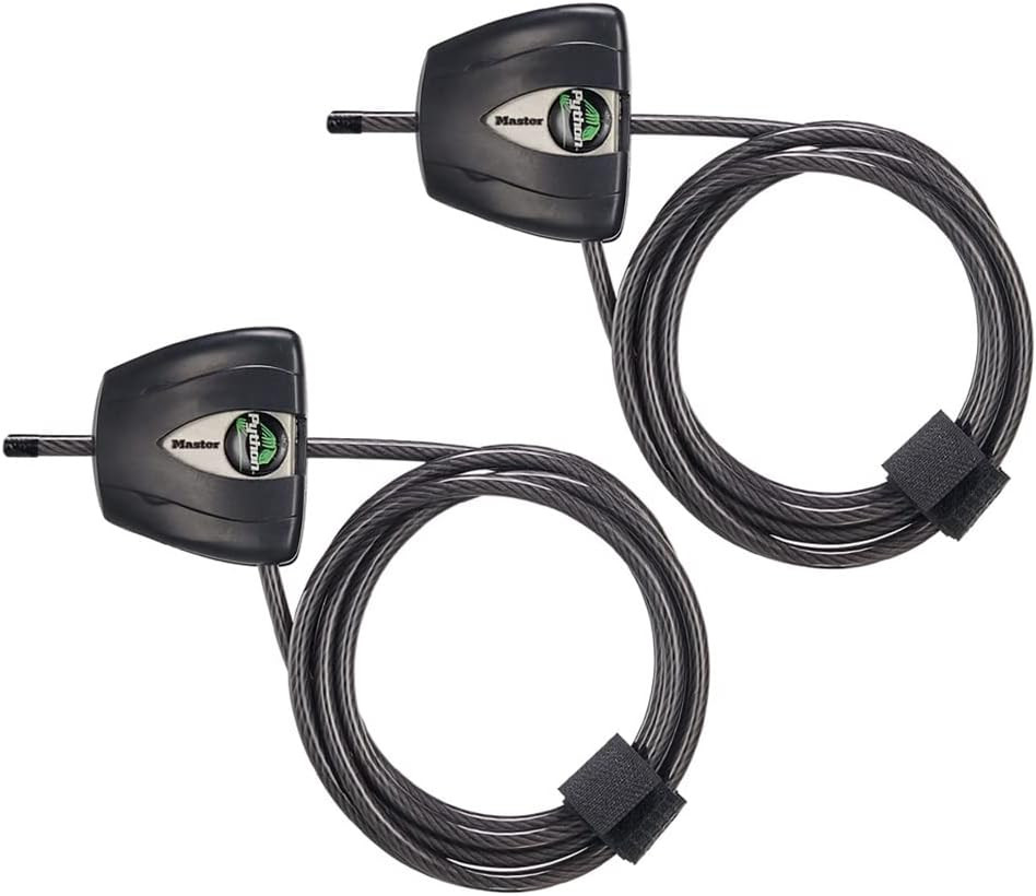 Black Python Steel Cable Lock with Keys, Heavy Duty Anti-Theft Trail Camera a...