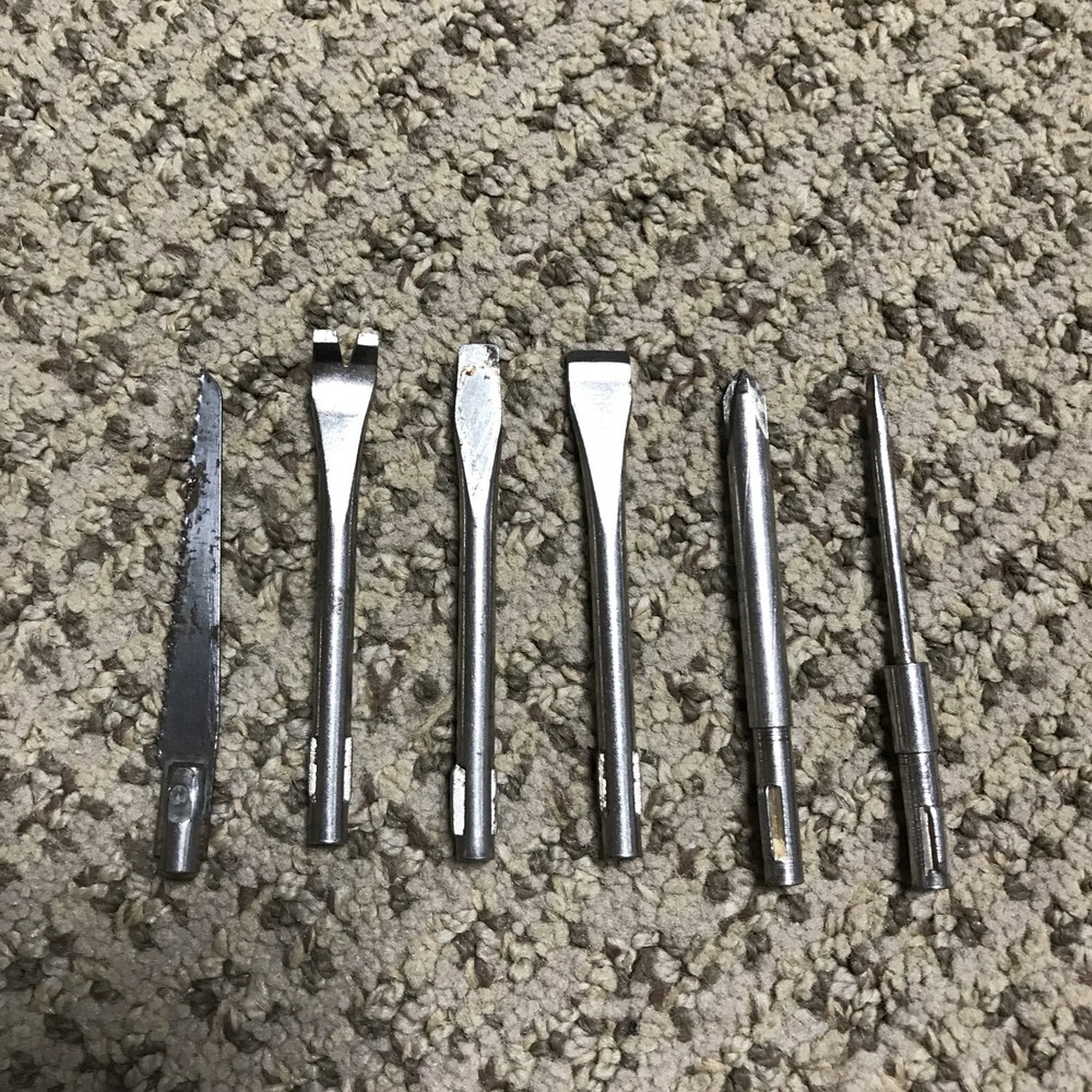 Vintage 7 Piece Screwdriver Tool Silver Handle Multi Head Changeable Set Mini