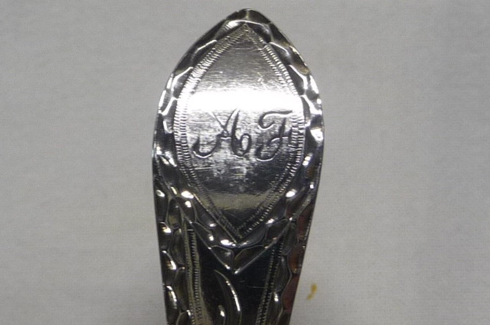 4-Antique Scottish Provincial Silver J. Cornflute, Perth, Teaspoons Initials"AF"