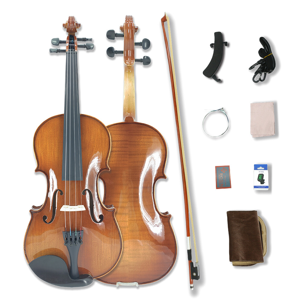 4 String 4/4 Violin Solid Wood Ebony Fittings Accessory Professional Lerners