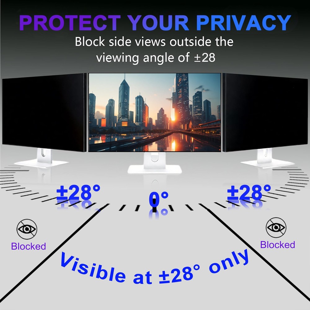 [2 Pack] 32 Inch Computer Privacy Screen for 16:9 Aspect Ratio Widescreen Mon...