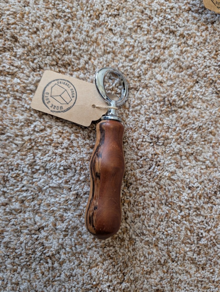 Wood Rustic Bottle Opener, Custom Turned, Hand Made